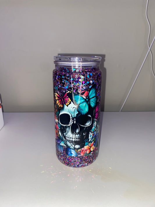16 oz Acrylic Skull Flower - Slow Flow