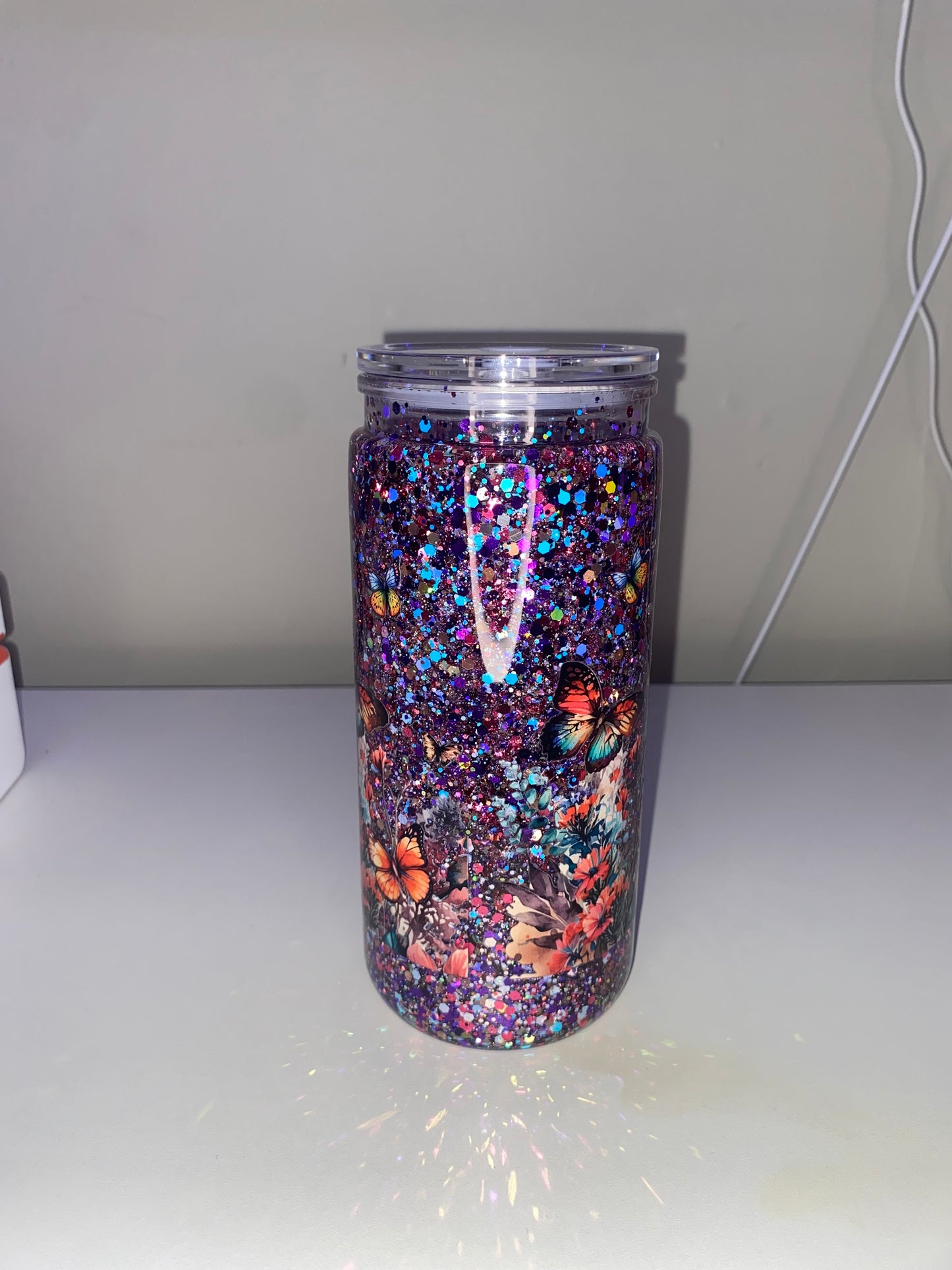 16 oz Acrylic Skull Flower - Slow Flow