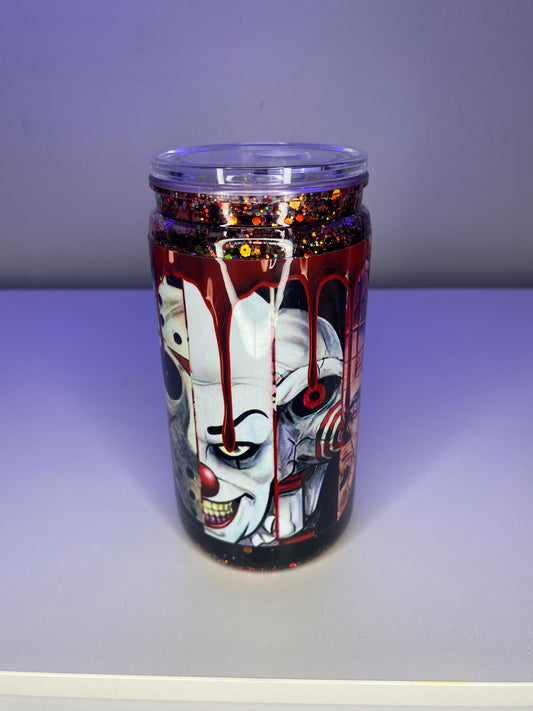 16 oz pre made horror cup medium flow with glitter